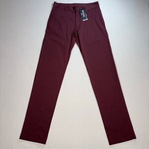 NEW Rhone Commuter Pants Men's 28x33 Burgundy Regular‎ Flex-Knit Stretch Chinos